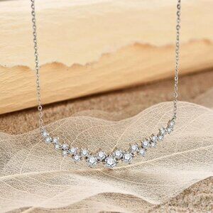 ATTAGEMS Moissanite Diamond Necklace for Women Silver 925
